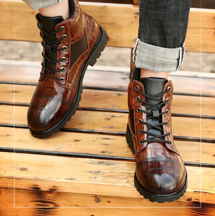 Isaac™ - Stylish Crocodile Leather Chelsea Boots