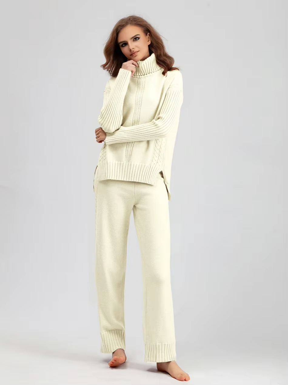 Scarlett™ - Stylish High-Neck Pullover Knitted Set