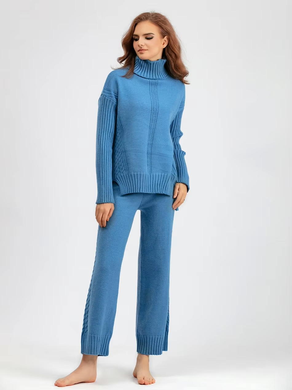 Scarlett™ - Stylish High-Neck Pullover Knitted Set