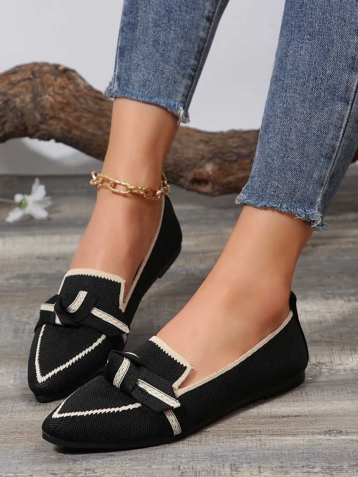 Ellie™ - Light Comfortable Loafers With Bow Tie