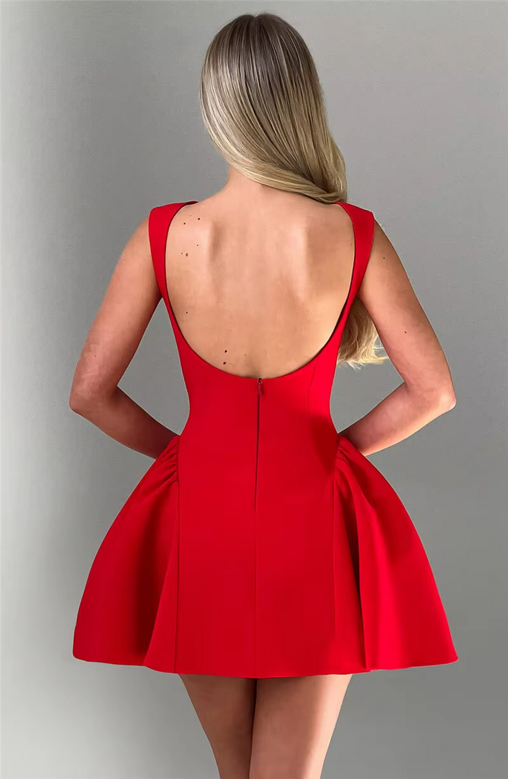 Zoe™ - Stylish Backless High Waist A-line Sexy Mini Dress