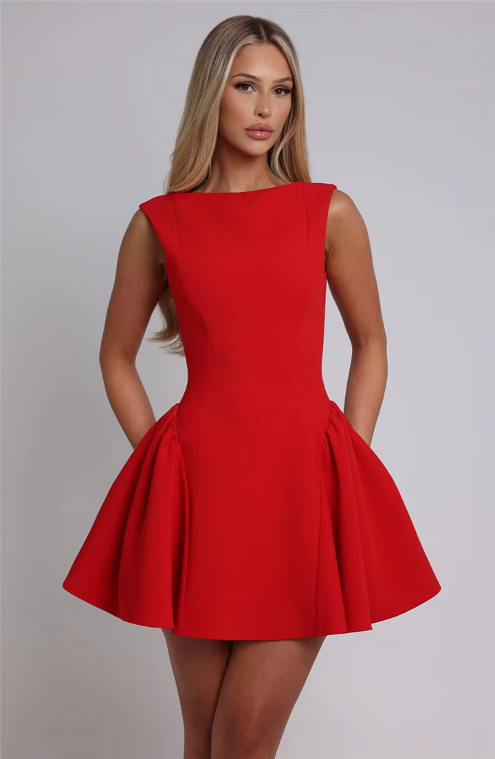 Zoe™ - Stylish Backless High Waist A-line Sexy Mini Dress