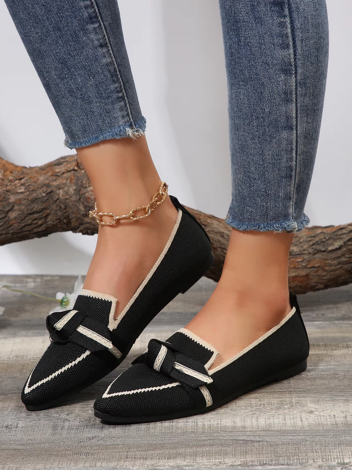 Ellie™ - Light Comfortable Loafers With Bow Tie
