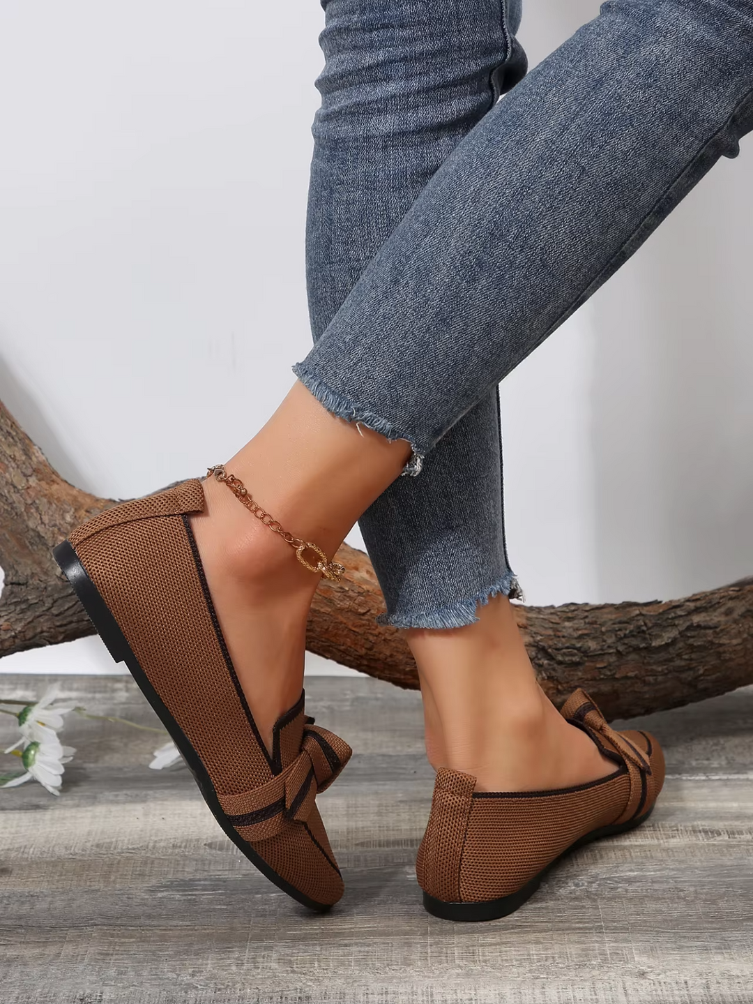 Ellie™ - Light Comfortable Loafers With Bow Tie