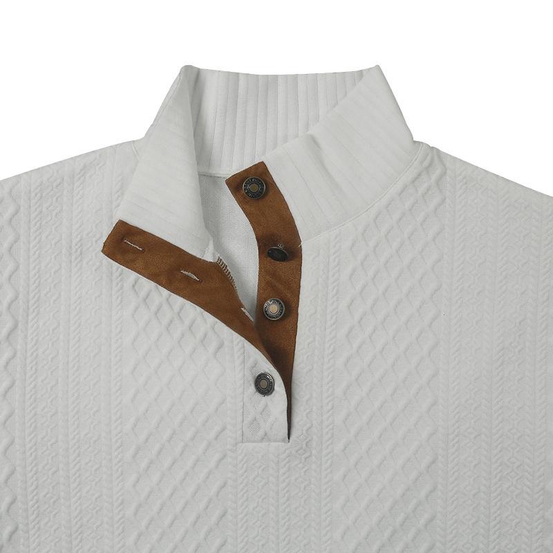 Logan™ - Comfortable Stand Collar Long Sleeve Jacquard Knitted Pullover Sweatshirt