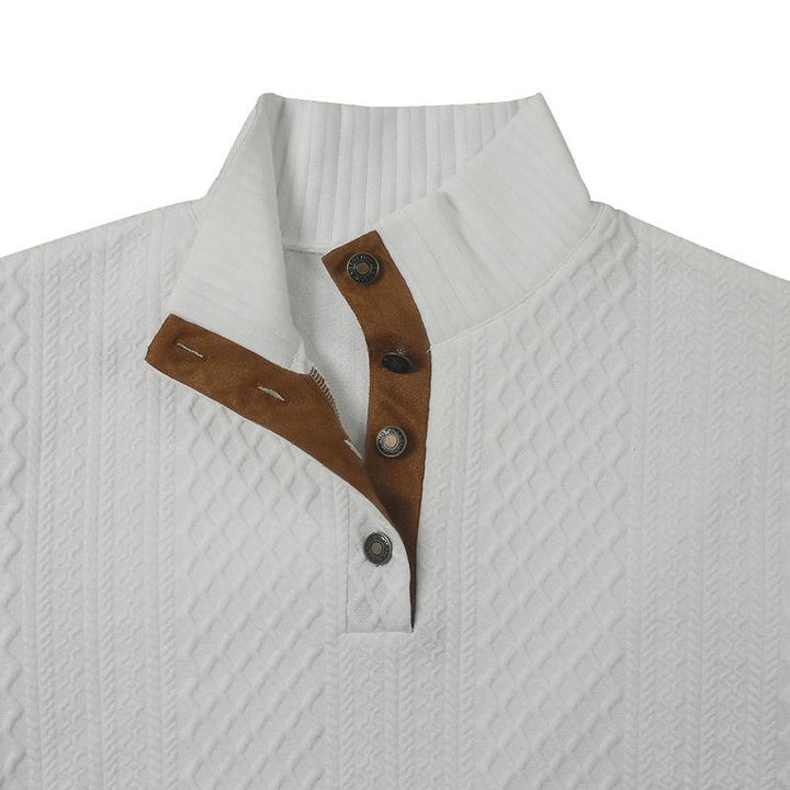 Logan™ - Comfortable Stand Collar Long Sleeve Jacquard Knitted Pullover Sweatshirt