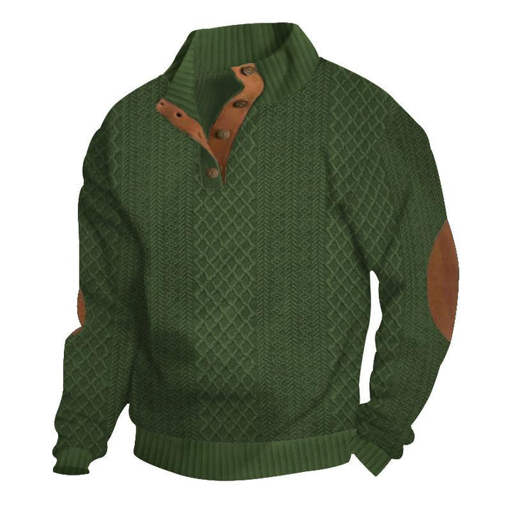 Logan™ - Comfortable Stand Collar Long Sleeve Jacquard Knitted Pullover Sweatshirt