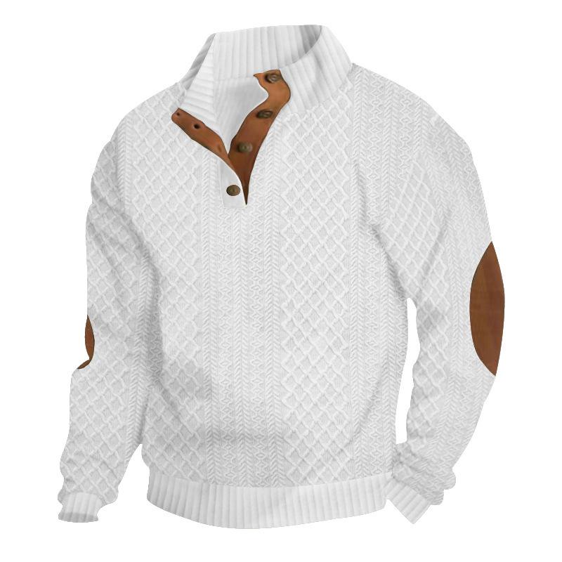 Logan™ - Comfortable Stand Collar Long Sleeve Jacquard Knitted Pullover Sweatshirt