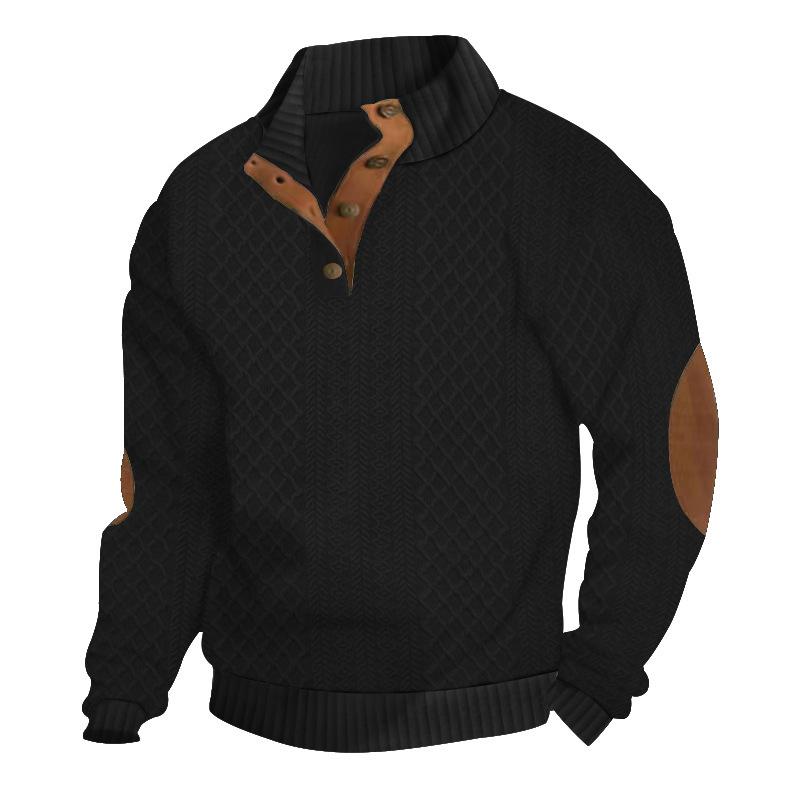 Logan™ - Comfortable Stand Collar Long Sleeve Jacquard Knitted Pullover Sweatshirt