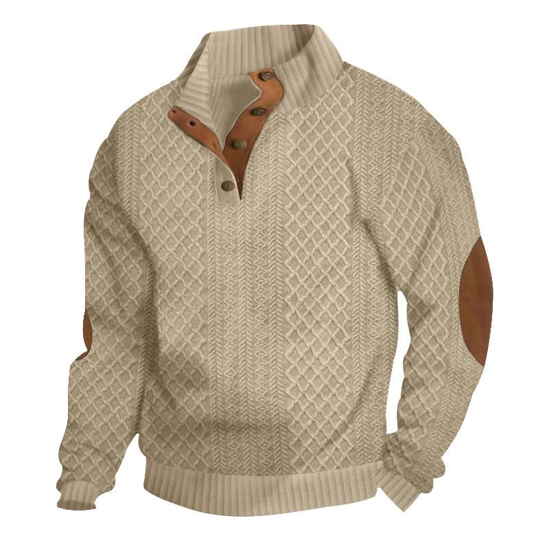 Logan™ - Comfortable Stand Collar Long Sleeve Jacquard Knitted Pullover Sweatshirt