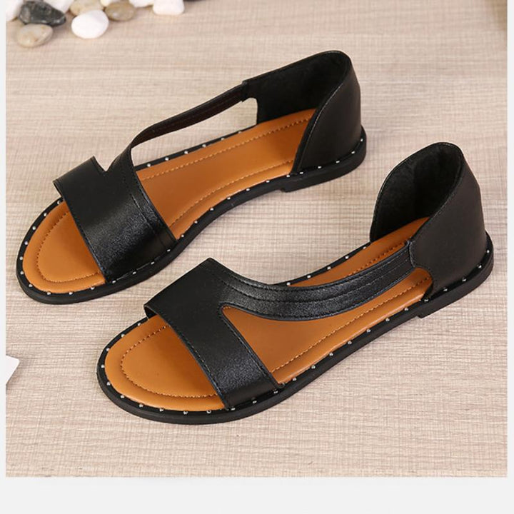 Lina™ - Flat Orthopedic Sandals With Open Toe And Fishmouth Rivets