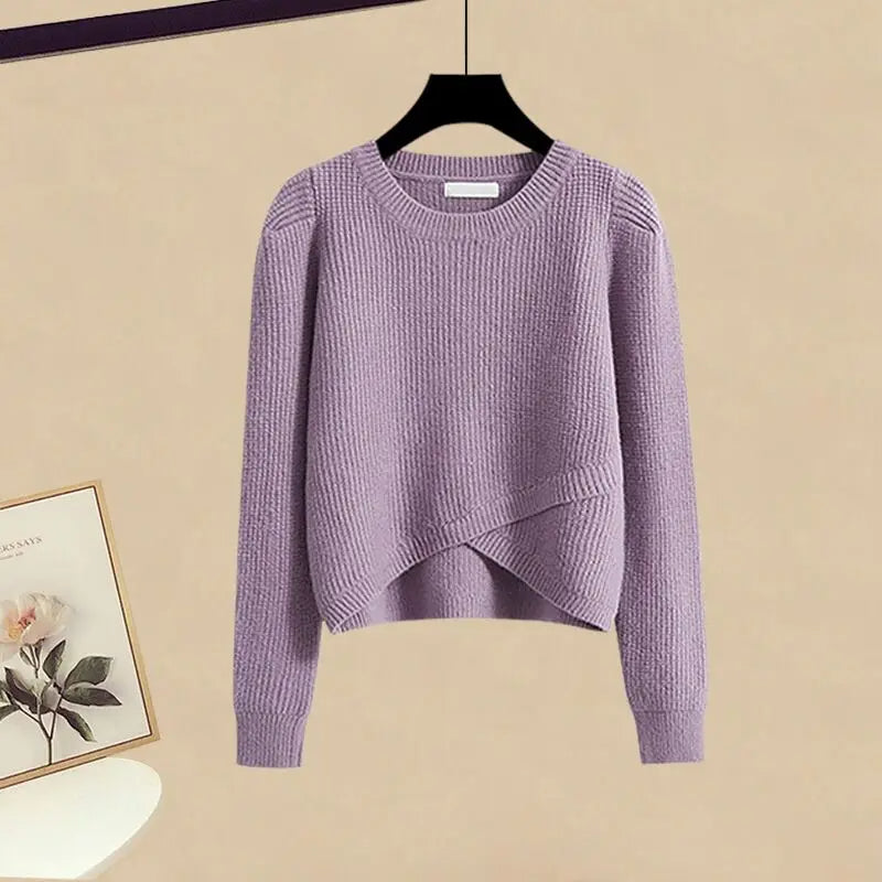 Addison™ - Stylish Knit Sweater And Skirt Lounge Set