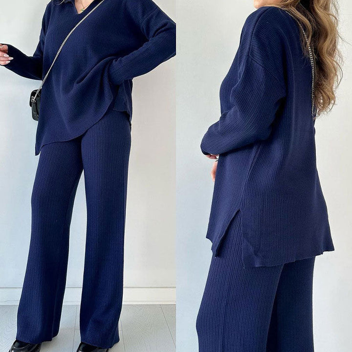 Aria™ - Comfortable V-neck Knitted Co-ord Set