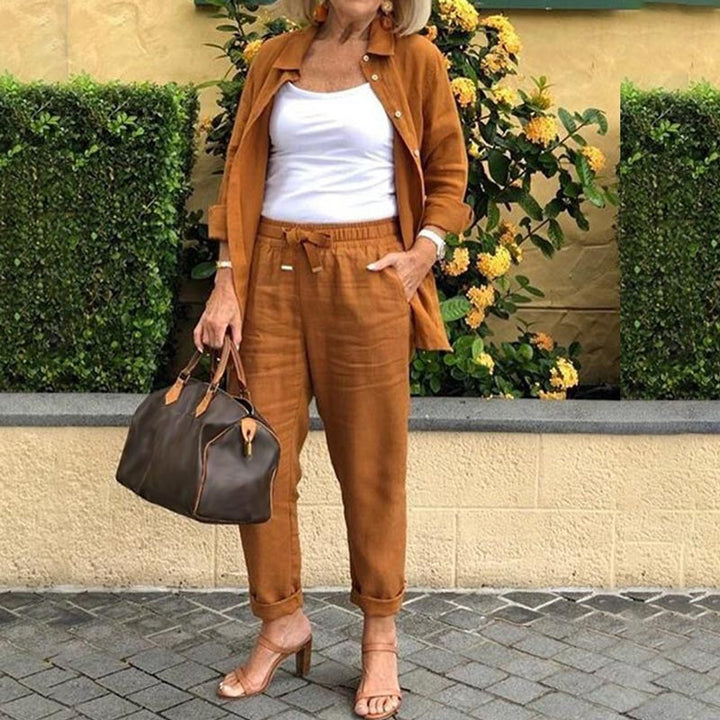 Scarlett™ - Comfortable Long Sleeve Blouse And Pants Set